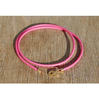 Kautschukkette, pink, 2,0mm, vergoldeter Silberverschluss