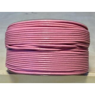 Lederband 1 Meter rosa ca 1,5 mm für Ketten Ziegenrundriemen 